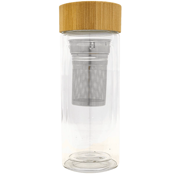 Termos de ceai din sticlă cu filtru