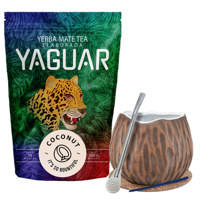Set de început Yerba Mate Yaguar Nucă de Cocos 500g