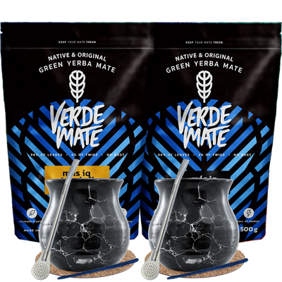 Yerba Mate Mas IQ set IQ pentru două Bombilla 2x500