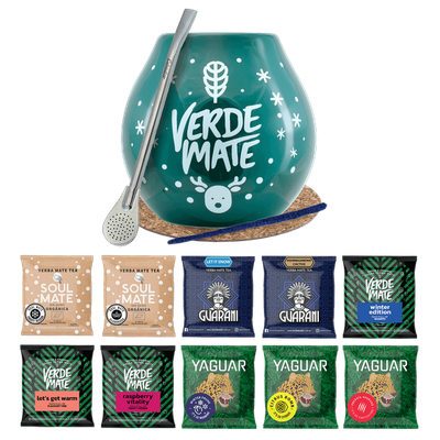 Set Yerba Mate 10x50g Bombilla de tărtăcuță de iarnă