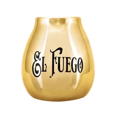 Calcan de ceramică cu logo-ul El Fuego (auriu) 350ml
