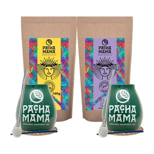 Set de Guayusa Pachamama 2x100g + 2x Calabash din Ceramică