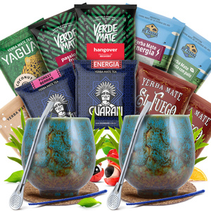 Yerba Mate Set pentru DOUĂ Calabash Bombilla