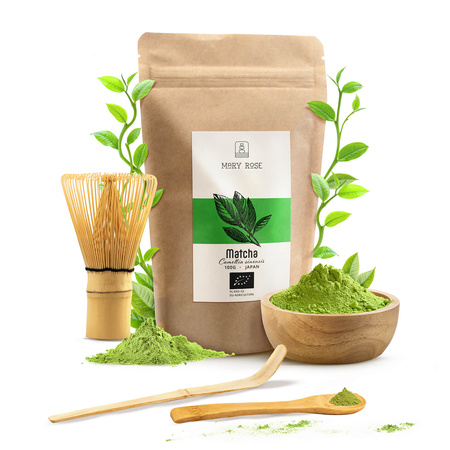 Set: Matcha BIO 100g + Chasen și Chashaku