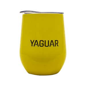 TermoLid – stainless steel vessel with a lid – Yaguar (yellow) – 350 ml