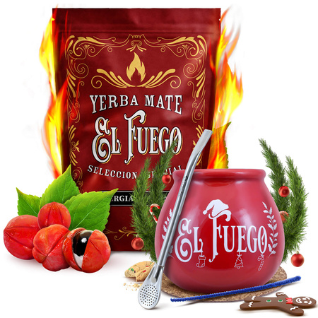 Yerba Mate set de iarnă de pornire El Fuego Energia 500g + accesorii