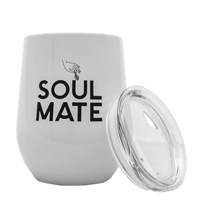 TermoLid – stainless steel vessel with a lid – Soul Mate (white) – 350 ml