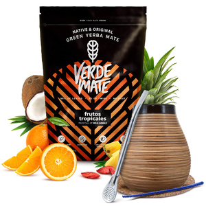 Set de început Yerba Mate Verde Mate Green Frutos Tropicales 500g