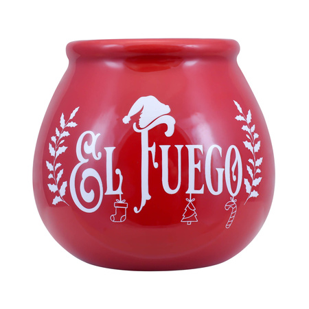 Calabash din ceramică cu logo-ul El Fuego - Christmas Edition (roșu) 300 ml