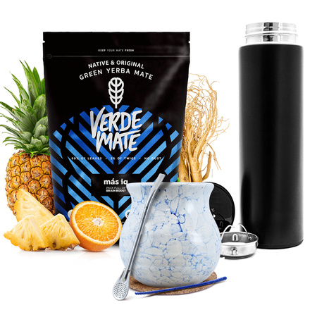 Set Yerba Verde Mate MAS IQ 500g Gourd Thermos