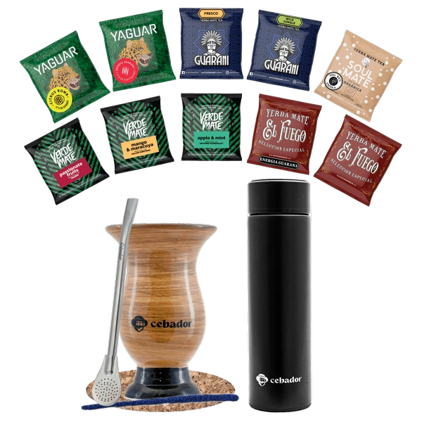 Set Yerba Mate 500g Mate Gourd 10x50g thermos