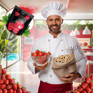 Nustino - Unt de arahide pudră - Strawberry 400g