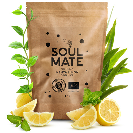 Kit de Yerba Mate Soul Mate Organica Menta Limon 500g 0,5kg Calabash + Bombilla