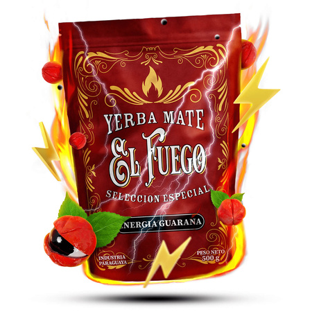 Yerba Mate kitul Verde Mate El Fuego Energia 2x500g + accesorii