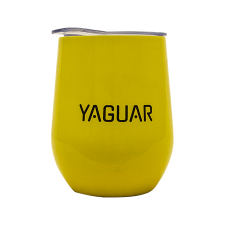 TermoLid – stainless steel vessel with a lid – Yaguar (yellow) – 350 ml