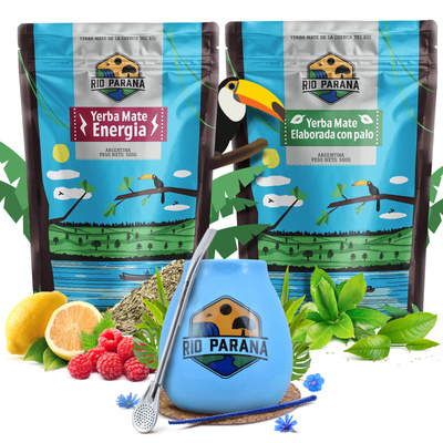 Yerba Mate kitul Rio Parana Energia Elaborada 2x500g + accesorii