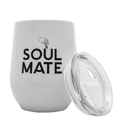 TermoLid – stainless steel vessel with a lid – Soul Mate (white) – 350 ml