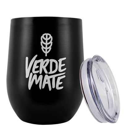 TermoLid – stainless steel vessel with a lid – Verde Mate (black) – 350 ml