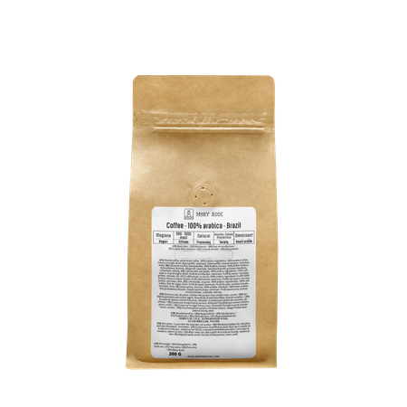 Mary Rose - cafea integrală boabe Brazilia Mogiana premium 200g