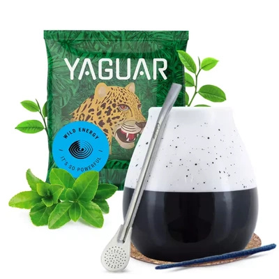 Yerba mate set Yaguar ceramic calabash bombilla