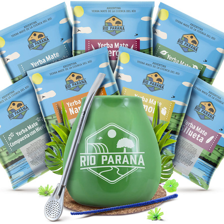 Yerba Mate Rio Parana 7x50g set de mostre + accesorii