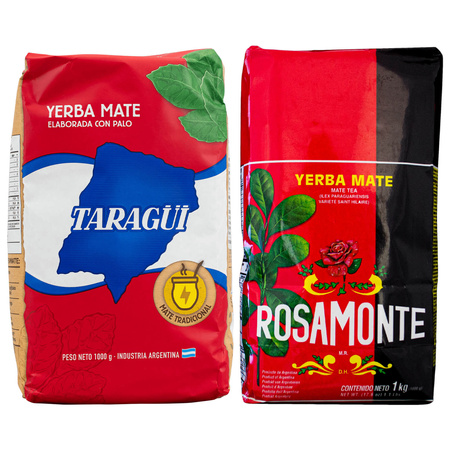 Yerba Mate 2x1kg ROSAMONTE + TARAGUI CON PALO 2kg