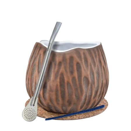 Set Yerba Mate Matero Bombilla Calabash Cocos