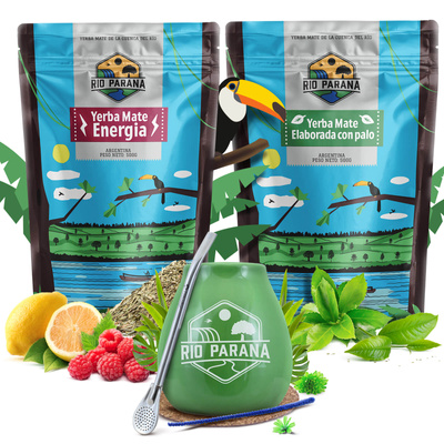 Yerba Mate kitul Rio Parana Energia Elaborada 2x500g + accesorii