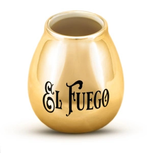 Calcan de ceramică cu logo-ul El Fuego (auriu) 350ml